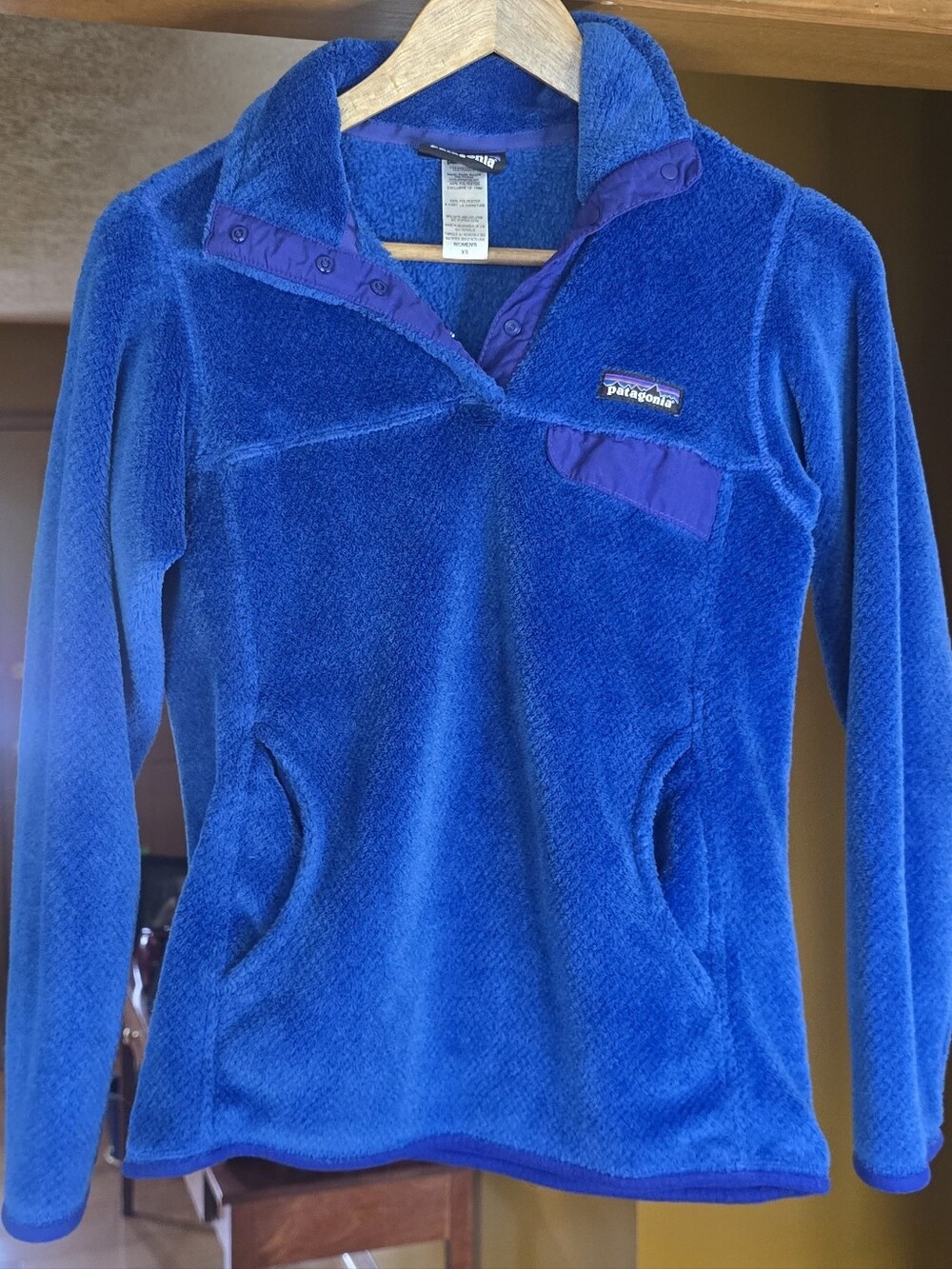 Patagonia Royal Blue Retool Snap Fleece Pullover Size Extra Small XS